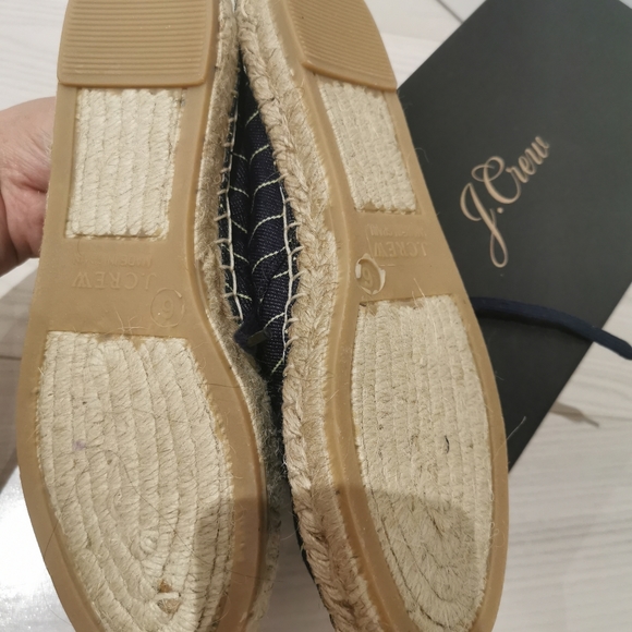 J. Crew striped canvas denim lace up espadrilles - Picture 5 of 8